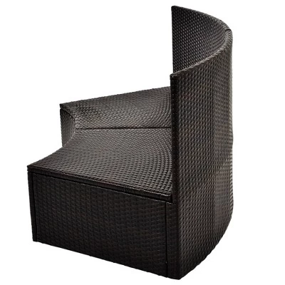 4pc Wicker Half-Moon Patio Set With Cushions - Brown/Beige - GODEER 16 4pc Wicker Half-Moon Patio Set With Cushions - Brown/Beige - GODEER - Image 14