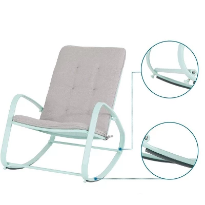 2pc Patio Modern Rocking Chair - Green - Captiva Designs 4 2pc Patio Modern Rocking Chair - Green - Captiva Designs - Image 2