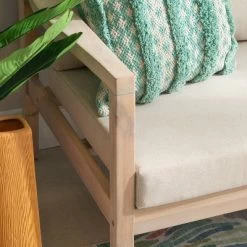 Linon Melita Acacia Two Seater Sofa Beige/White -Outdoor Furniture Store GUEST 70ca33cc aea3 4d17 b3e4 3653acc670f8