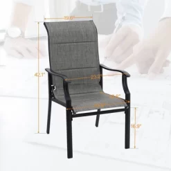 5pc Patio Dining Set With Steel Table With 1.57" Umbrella Hole & Padded Arm Chairs - Captiva Designs -Outdoor Furniture Store GUEST 70d46ac7 7a16 49fc b422 62e6aa767fb4