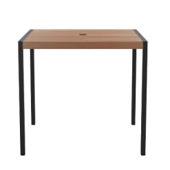 Emma And Oliver 35" Square All-Weather Faux Teak Patio Dining Table With Steel Frame - Seats 4 -Outdoor Furniture Store GUEST 7141ed5a a458 47dc a3d5 43257591b373