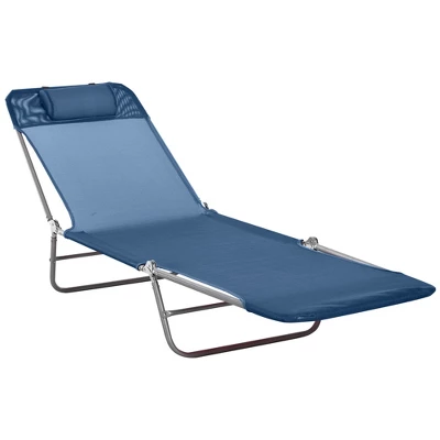 Outsunny Portable Sun Lounger, Lightweight Folding Chaise Lounge Chair W/ Adjustable Backrest & Pillow For Beach, Poolside And Patio 8 Outsunny Portable Sun Lounger, Lightweight Folding Chaise Lounge Chair W/ Adjustable Backrest & Pillow For Beach, Poolside And Patio - Image 6