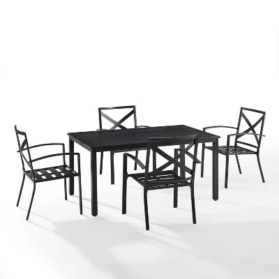 Kaplan 5pc Outdoor Dining Set With Arm Chairs Mist/Oil Rubbed Bronze - Crosley 4 Kaplan 5pc Outdoor Dining Set With Arm Chairs Mist/Oil Rubbed Bronze - Crosley - Image 2