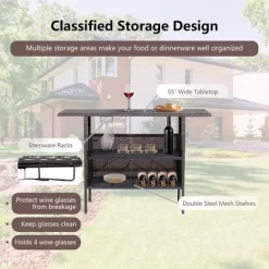 Costway Patio Rattan Wicker Bar Height Counter Table Storage Shelf Rail Garden -Outdoor Furniture Store GUEST 71cf1a9e f09f 428c 8618 0b3680cad359