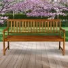 Laurel 3-Seat Slat-Back Acacia Wood Outdoor Garden Patio Bench - JONATHAN Y -Outdoor Furniture Store GUEST 72ef895a a681 4abf 9d73 c2fb5000b618