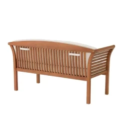 Stamford Eucalyptus Wood Outdoor Bench With Cushions - Natural - Alaterre Furniture -Outdoor Furniture Store GUEST 72f645b4 351e 4603 9d22 c816115ece12