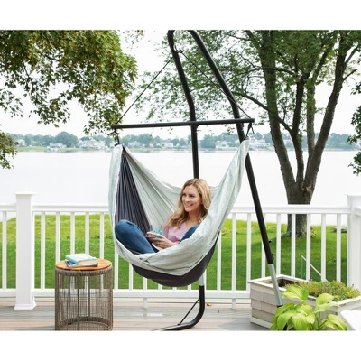 Ceara 3 Bar Hammock Swing Chair - Mercury Blue - Sol Living 3 Ceara 3 Bar Hammock Swing Chair - Mercury Blue - Sol Living