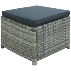 6pc Wicker Patio Set With Glass Table Ottomans - Gray/Dark Gray - GODEER -Outdoor Furniture Store GUEST 734c3065 88c9 4cba 9c05 66a95651b7eb 1
