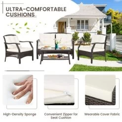 Costway 8 PCS Outdoor Rattan Conversation Set Patio Rattan Sofa Set W/ Protective Cover 14 Costway 8 PCS Outdoor Rattan Conversation Set Patio Rattan Sofa Set W/ Protective Cover -Outdoor Furniture Store GUEST 7373ecc9 d224 4bd4 a1d9 c8d0369faec5