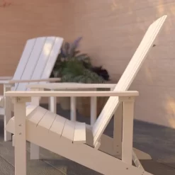 Merrick Lane Set Of 2 All-Weather Adirondack Patio Chairs With Matching Side Table -Outdoor Furniture Store GUEST 73d001f1 a3b2 4f9d b0af b323dd593307