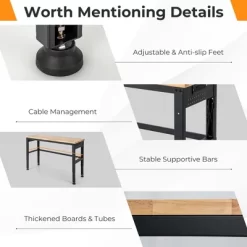 Costway 53" Adjustable Height Workbench 1760lbs Capacity Workstation W/ Power Outlets -Outdoor Furniture Store GUEST 7470c67e 9964 4054 ab65 c20f1cd45191