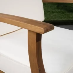 Perla 5pc Patio Sectional Sofa - Teak/Cream - Christopher Knight Home -Outdoor Furniture Store GUEST 7483d48c 66f7 475c 95bc 9dbb41bb9036