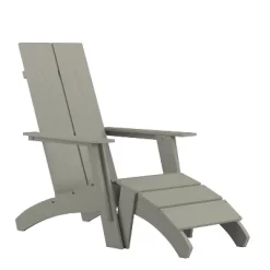 Emma And Oliver Indoor/Outdoor Modern 2-Slat Adirondack Style Chair And Footrest -Outdoor Furniture Store GUEST 749c313f c2d9 4bda a02f d03216a6a17a