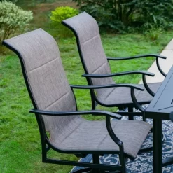 7pc Outdoor Dining Set With With Padded Sling Chairs & Metal Rectangle Table With Umbrella Hole - Captiva Designs -Outdoor Furniture Store GUEST 74d38abe f372 4b35 828c 7eef208e4ec8