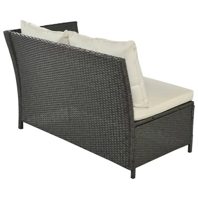 6pc Outdoor Wicker Set With Loveseats, Sofa, Chair, Coffee Table & Bench - Beige - GODEER 8 6pc Outdoor Wicker Set With Loveseats, Sofa, Chair, Coffee Table & Bench - Beige - GODEER - Image 6