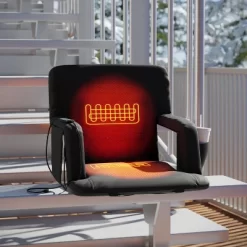 Flash Furniture Malta Portable Heated Reclining Stadium Chair With Armrests, Heated Padded Back & Heated Seat With Dual Storage Pockets And Backpack Straps -Outdoor Furniture Store GUEST 757108d8 356e 4e66 9f04 06d0206bb944