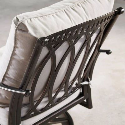 5pc Set With 44" Outdoor Aluminum Round Fire Table & 4 Deep Seating Swivel Rocking Chairs & Wind Blocker Lid - Oakland Living 14 5pc Set With 44" Outdoor Aluminum Round Fire Table & 4 Deep Seating Swivel Rocking Chairs & Wind Blocker Lid - Oakland Living - Image 12