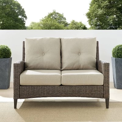 Rockport Outdoor Wicker High Back Loveseat - Crosley 12 Rockport Outdoor Wicker High Back Loveseat - Crosley - Image 10