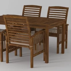Ravenscroft 5pc Acacia Wood Patio Dining Set - Saracina Home -Outdoor Furniture Store GUEST 75c7a6df f6ab 4d10 af05 810e885c41d5