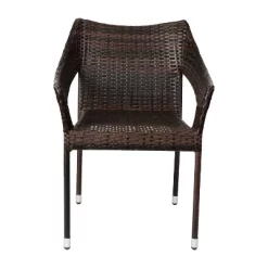 Merrick Lane Weather Resistant Indoor/Outdoor Stacking Patio Dining Chair With Steel Frame And PE Rattan -Outdoor Furniture Store GUEST 75e82e05 54ab 4f94 b08a fa3a491e8ed3
