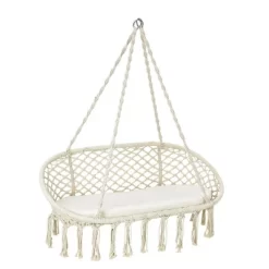 Costway 2 Person Hanging Hammock Chair With Cushion Macrame Swing 330 Lbs Capacity -Outdoor Furniture Store GUEST 761cf2d9 93fa 461f a40c 6e83d8002029