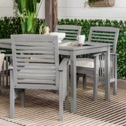 Ravenscroft 5pc Acacia Wood Patio Dining Set - Saracina Home -Outdoor Furniture Store GUEST 762d0d9e 020b 4a37 ad8d 52684dc657ac