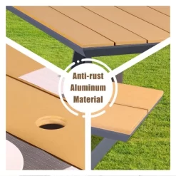 Aoodor Picnic Table Bench Set Outdoor Camping Dining Table Set With Metal Frame -Outdoor Furniture Store GUEST 77501532 e48e 427f 875c fdc72e45fb30