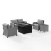 Bradenton 5pc Wicker Sofa Set With Fire Table - Gray - Crosley -Outdoor Furniture Store GUEST 777e57f4 903a 4ee8 9ff8 8d764d6f7d10