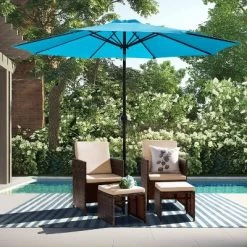 5pc Outdoor Wicker Set With Chairs, Umbrella & Ottomans - Devoko -Outdoor Furniture Store GUEST 77b8bd21 132a 4775 8296 7abced907fa4