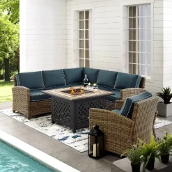 Bradenton 5pc Outdoor Wicker Seating With Fire Table - Crosley -Outdoor Furniture Store GUEST 78aaf59f b0d0 4b11 8a33 cab4d354d389