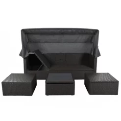 4pc Outdoor Wicker Rectangle Daybed With Canopy & Cushions - Gray - GODEER 20 4pc Outdoor Wicker Rectangle Daybed With Canopy & Cushions - Gray - GODEER -Outdoor Furniture Store GUEST 78e9cb2b fd39 4b2c b6f7 c57496f41a84