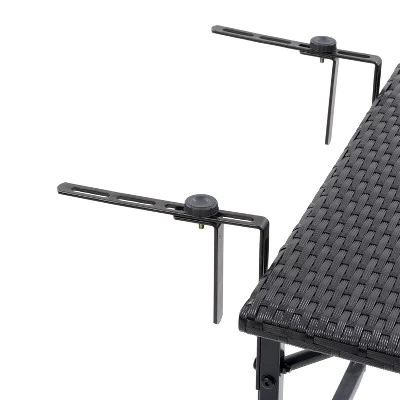 Parksville Rattan Foldable Balcony Table - Black - CorLiving 9 Parksville Rattan Foldable Balcony Table - Black - CorLiving - Image 7