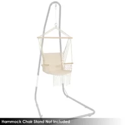 Sunnydaze Decor Sunnydaze Outdoor Printed Polycotton Fabric Hammock Chair With Armrests And Hardwood Spreader Bar - 300 Lb Capacity - Natural -Outdoor Furniture Store GUEST 797fbeb1 43ba 4e83 8f26 c0276ea636b3