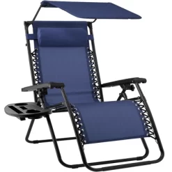 Best Choice Products Folding Zero Gravity Recliner Patio Lounge Chair W/ Canopy Shade, Headrest, Tray -Outdoor Furniture Store GUEST 798b7fd2 967f 4d7e 848e d9bf3f038b5c