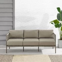 Cali Bay Outdoor Wicker Sofa - Taupe/Light Brown - Crosley -Outdoor Furniture Store GUEST 79e0b62e 1dd6 450c b738 2369c7b082fb