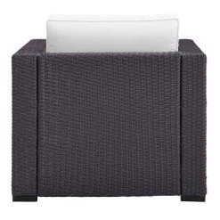 Biscayne Armchair With White Cushions - Brown/White - Crosley -Outdoor Furniture Store GUEST 7a26c6ef 2a8e 4bb7 9025 6f13ba8d79bc