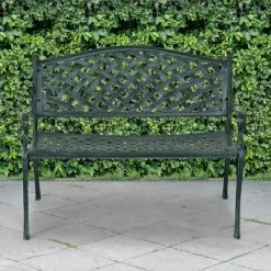 Costway 40'' Outdoor Antique Garden Bench Aluminum Frame Seats Chair Patio Garden Furni -Outdoor Furniture Store GUEST 7a7b6c45 4086 4b39 bce2 0147848301fc