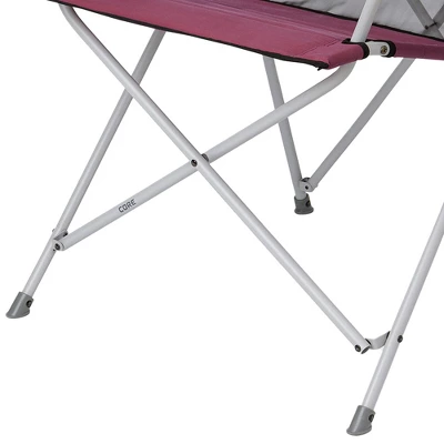 CORE Portable Heavy-Duty Folding Chair With Cooling Mesh Back And Carrying Storage Bag For Outdoor Sporting Events Or Camping Trips, Wine (4 Pack) 6 CORE Portable Heavy-Duty Folding Chair With Cooling Mesh Back And Carrying Storage Bag For Outdoor Sporting Events Or Camping Trips, Wine (4 Pack) - Image 4