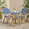 Paul 3pc Outdoor Aluminum French Bistro Set - Dark Teal/White/Bamboo - Christopher Knight Home -Outdoor Furniture Store GUEST 7af402cd 6b7e 4aba 9986 d028e173089e
