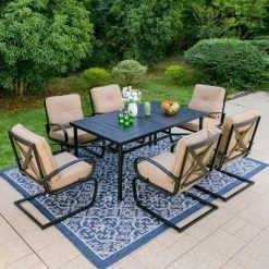 Captiva Designs 7pc Outdoor Dining Set With C-Spring Motion Chairs & Metal Table With Umbrella Hole 34 Captiva Designs 7pc Outdoor Dining Set With C-Spring Motion Chairs & Metal Table With Umbrella Hole -Outdoor Furniture Store GUEST 7b4f2804 7d08 4fac af7b 91e9ce823443
