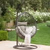 Layla Indoor/Outdoor Hanging Basket Chair - Brown/Khaki - Christopher Knight Home -Outdoor Furniture Store GUEST 7c2bbccc 566b 4e15 8a8b e2870fcc64e6