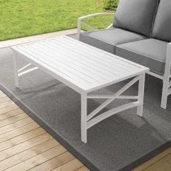 Kaplan Wicker Coffee Table - White - Crosley -Outdoor Furniture Store GUEST 7c2cc069 5f43 40b7 b303 0a3d621ca273