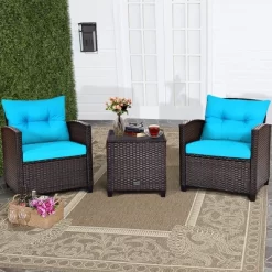 Costway 3PCS Patio Rattan Furniture Set Cushioned Conversation Set Sofa 31 Costway 3PCS Patio Rattan Furniture Set Cushioned Conversation Set Sofa -Outdoor Furniture Store GUEST 7cde8b97 f9d8 456f bd61 1afce828beac