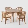 Alondra 5pc Acacia Wood Circular Dining Set - Teak - Christopher Knight Home -Outdoor Furniture Store GUEST 7d3f4e0a 8e6b 4ab5 94e9 5439ed8f3087