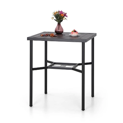 5pc Outdoor Set With Swivel Stools & Cushions & Square Metal Table - Captiva Designs 9 5pc Outdoor Set With Swivel Stools & Cushions & Square Metal Table - Captiva Designs - Image 7