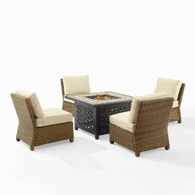 Bradenton 5pc Outdoor Wicker Armless Chair & Fire Table Set - Crosley 22 Bradenton 5pc Outdoor Wicker Armless Chair & Fire Table Set - Crosley - Image 20
