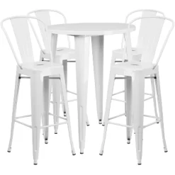Flash Furniture Commercial Grade 30" Round Metal Indoor-Outdoor Bar Table Set With 4 Cafe Stools -Outdoor Furniture Store GUEST 7da81b80 4718 4be6 80d9 7a1b4fce50b2
