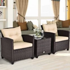 Costway 3PCS Patio Rattan Furniture Set Cushioned Conversation Set Sofa 20 Costway 3PCS Patio Rattan Furniture Set Cushioned Conversation Set Sofa -Outdoor Furniture Store GUEST 7e4f9f9d 2d31 46d5 8709 bf0b4c040a20