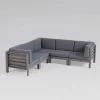 Oana 5pc Acacia Wood V-Shaped Sectional Sofa Set - Gray/Dark Gray - Christopher Knight Home 2 Oana 5pc Acacia Wood V-Shaped Sectional Sofa Set - Gray/Dark Gray - Christopher Knight Home -Outdoor Furniture Store GUEST 7e61aafc b47e 4625 8546 1e6b0a07bd03