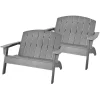 Costway 2PCS Patio Adirondack Chair Loveseat Bench HDPE Weather Resistant Grey -Outdoor Furniture Store GUEST 7e696047 3042 4e1d a8fb 82d6c5f4696e